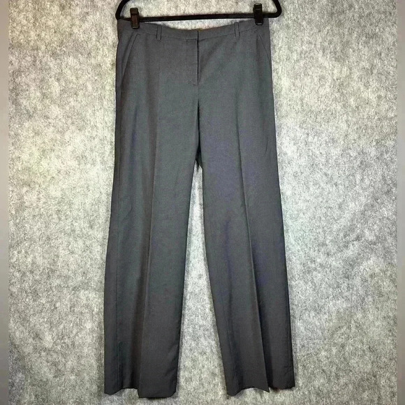 Hugo Boss Tamuna Gray Stretch Pinstripe Wool Blend Pants - Size 8 - Picture 1 of 4